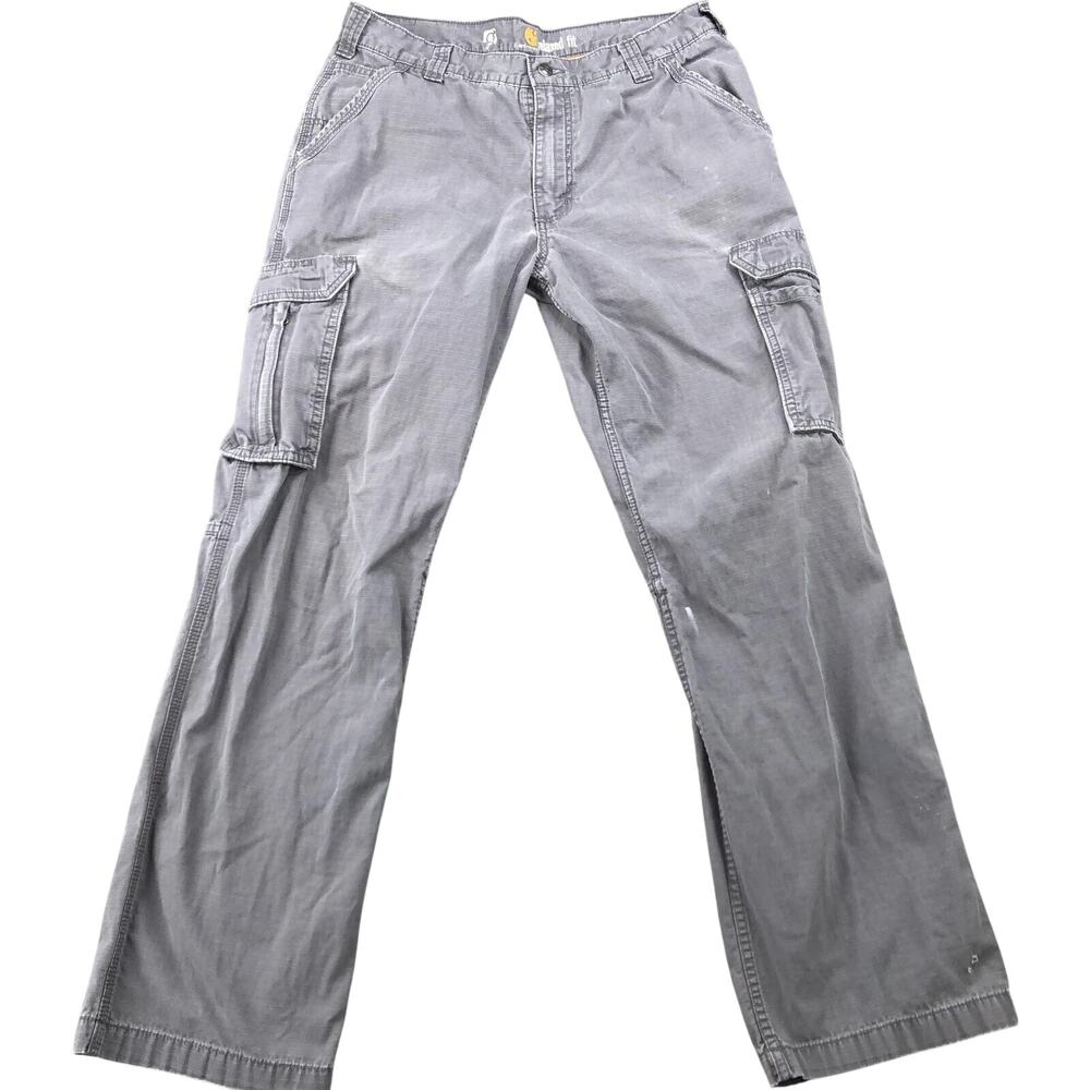 Carhartt Pants 36x34 Gray Relaxed Fit Workwear Cargo Work Outdoors Force (34x32)